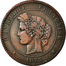 Monnaie, France, Cérès, 10 Centimes, 1875, Bordeaux, TB, Bronze, KM:815.2