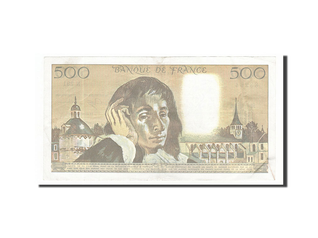 Banknote, France, 500 Francs, 500 F 1968-1993 ''Pascal'', 1989, 1989-02-02
