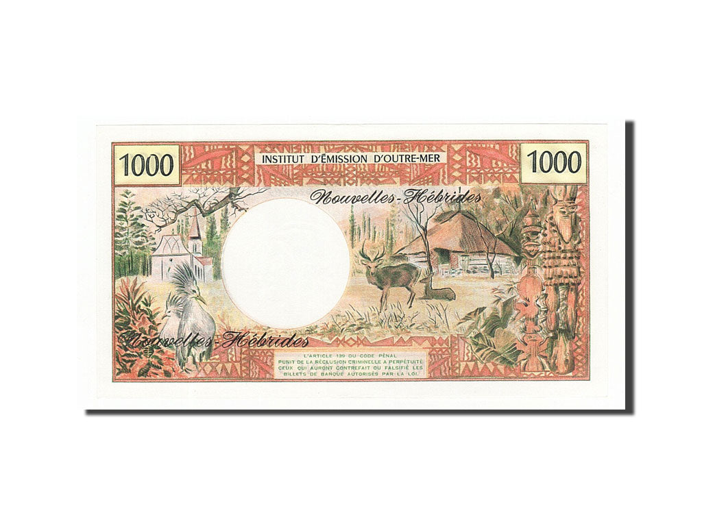Banconote, Nuove Ebridi, 1000 Francs, 1980, FDS