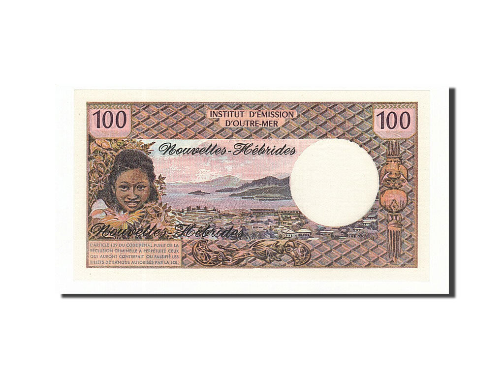 Banconote, Nuove Ebridi, 100 Francs, 1970, FDS