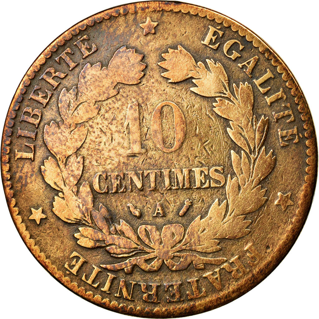 Coin, France, Cérès, 10 Centimes, 1887, Paris, VG(8-10), Bronze, KM:815.1