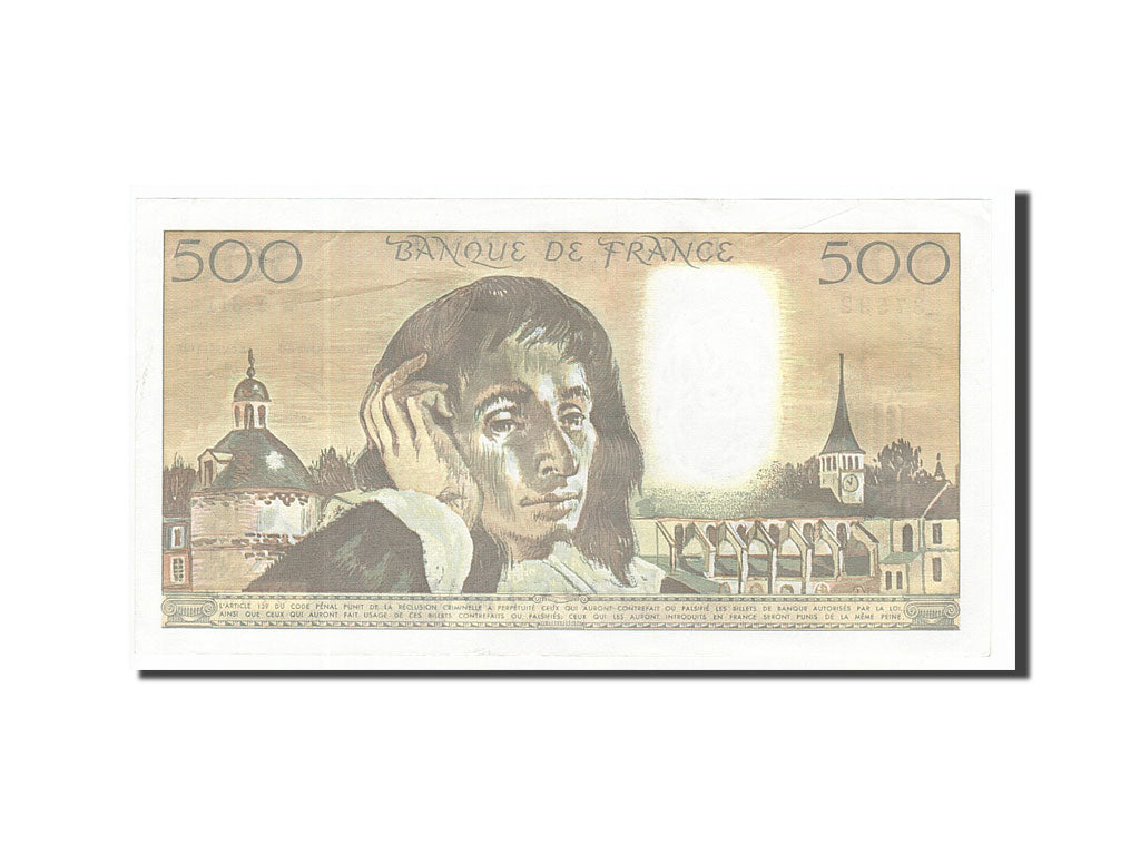Billete, Francia, 500 Francs, 500 F 1968-1993 ''Pascal'', 1990, 1990-02-01, MBC