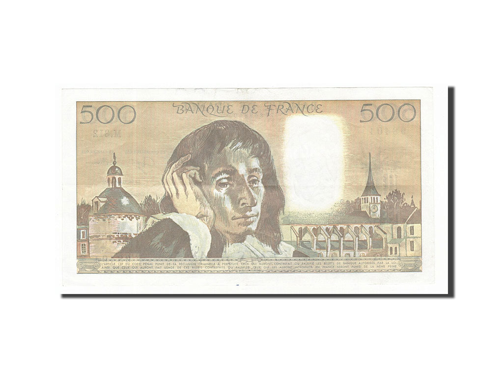 Billete, Francia, 500 Francs, 500 F 1968-1993 ''Pascal'', 1990, 1990-02-01, BC+