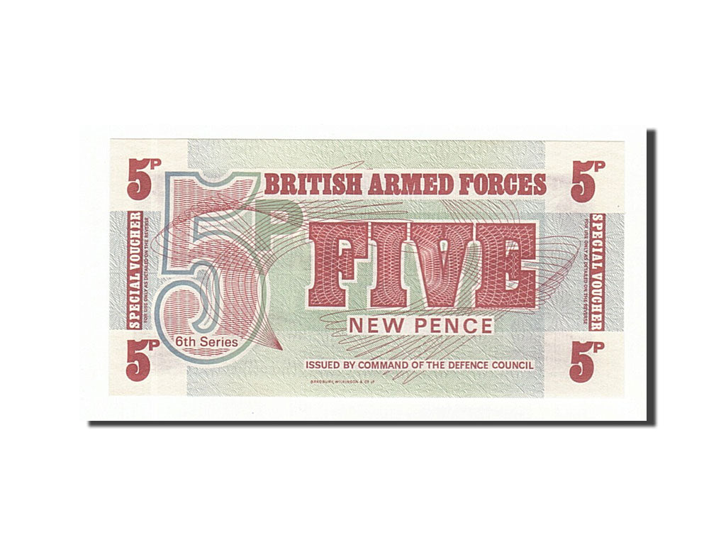Biljet, Groot Bretagne, 5 New Pence, 1972, NIEUW
