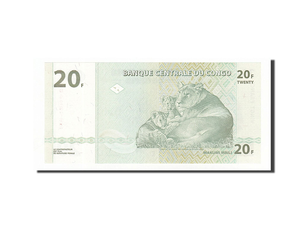 Banknote, Congo Democratic Republic, 20 Francs, 2003, 2003-06-30, UNC(65-70)