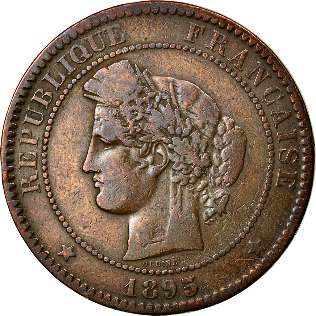 Moneta, Francia, Cérès, 10 Centimes, 1895, Paris, MB, Bronzo, KM:815.1