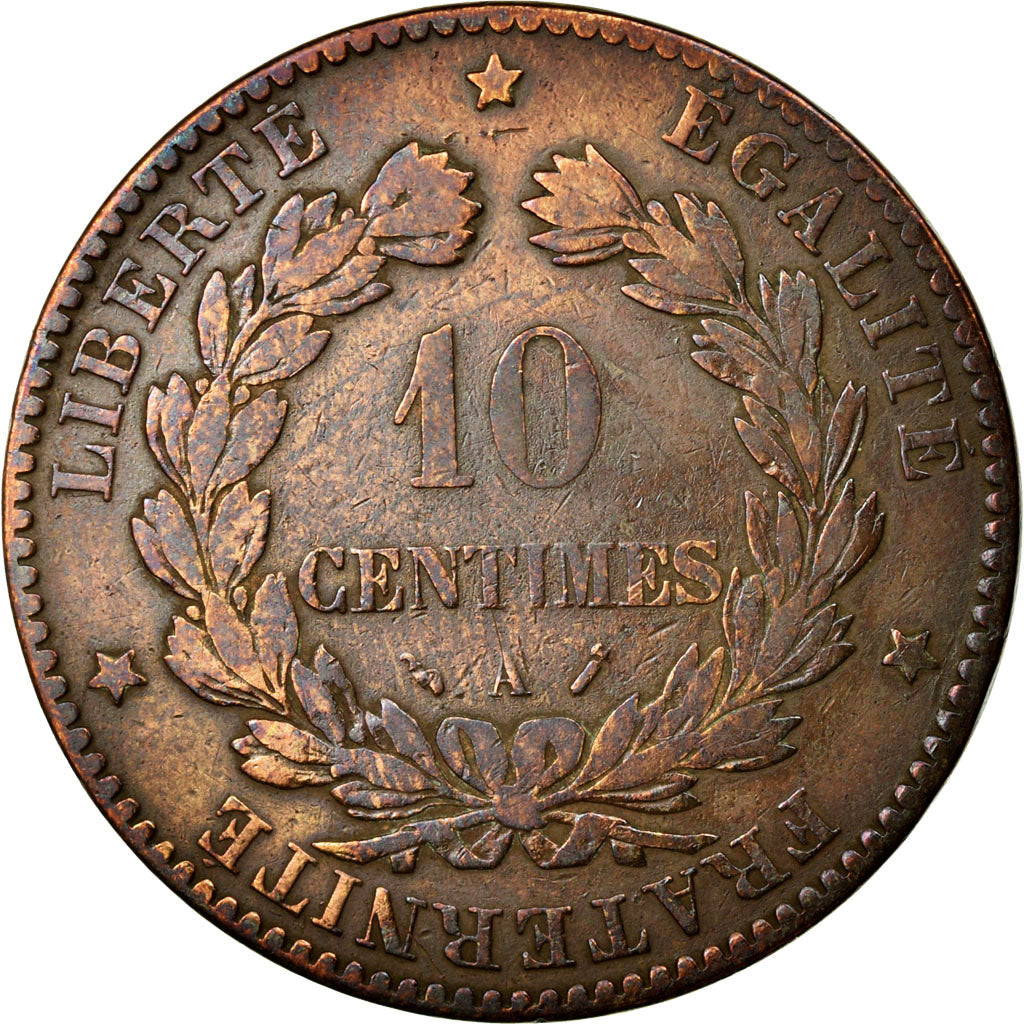 Moneta, Francia, Cérès, 10 Centimes, 1895, Paris, MB, Bronzo, KM:815.1