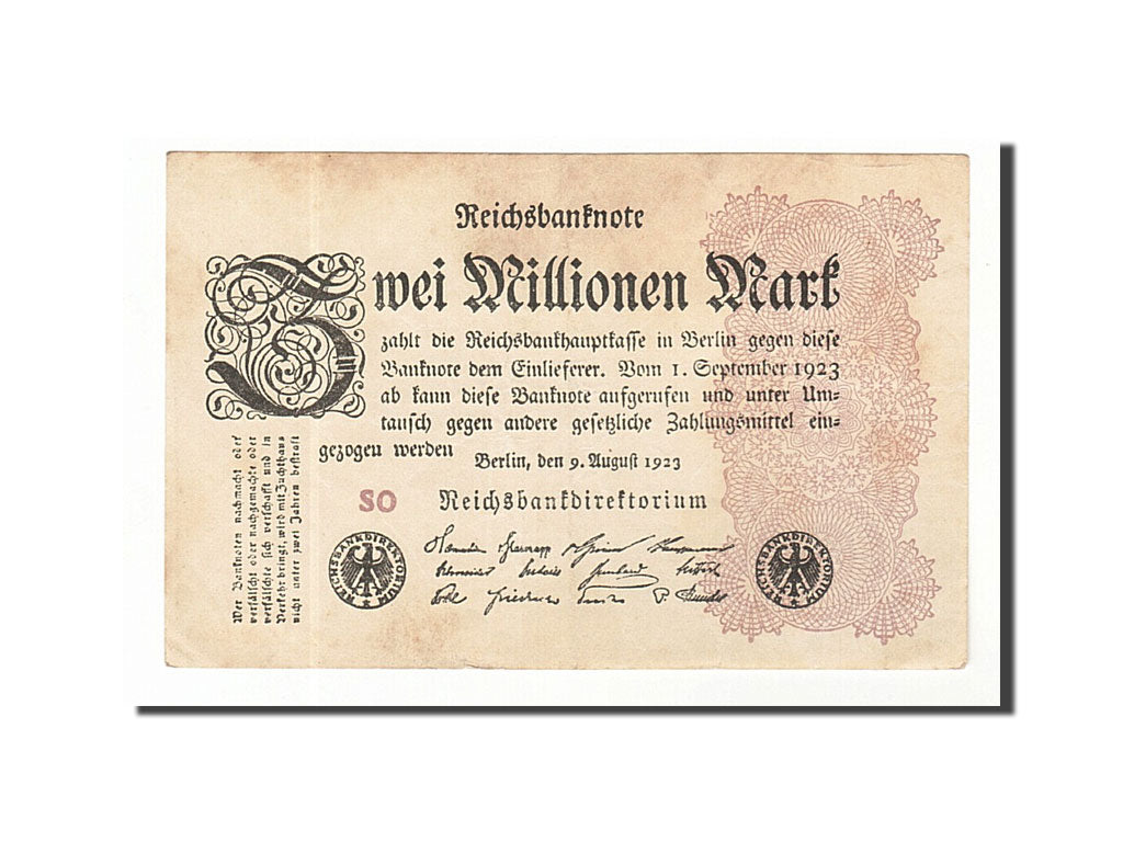 Banknote, Germany, 2 Millionen Mark, 1923, 1923-08-09, AU(55-58)