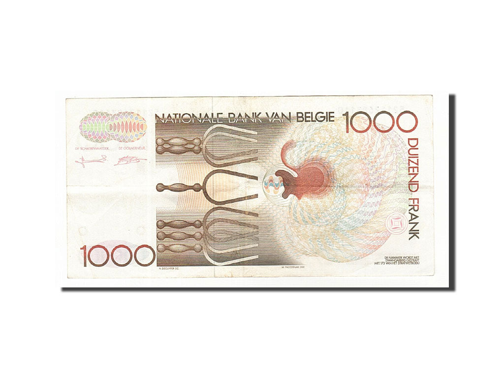 Billete, 1000 Francs, 1980, Bélgica, MBC+