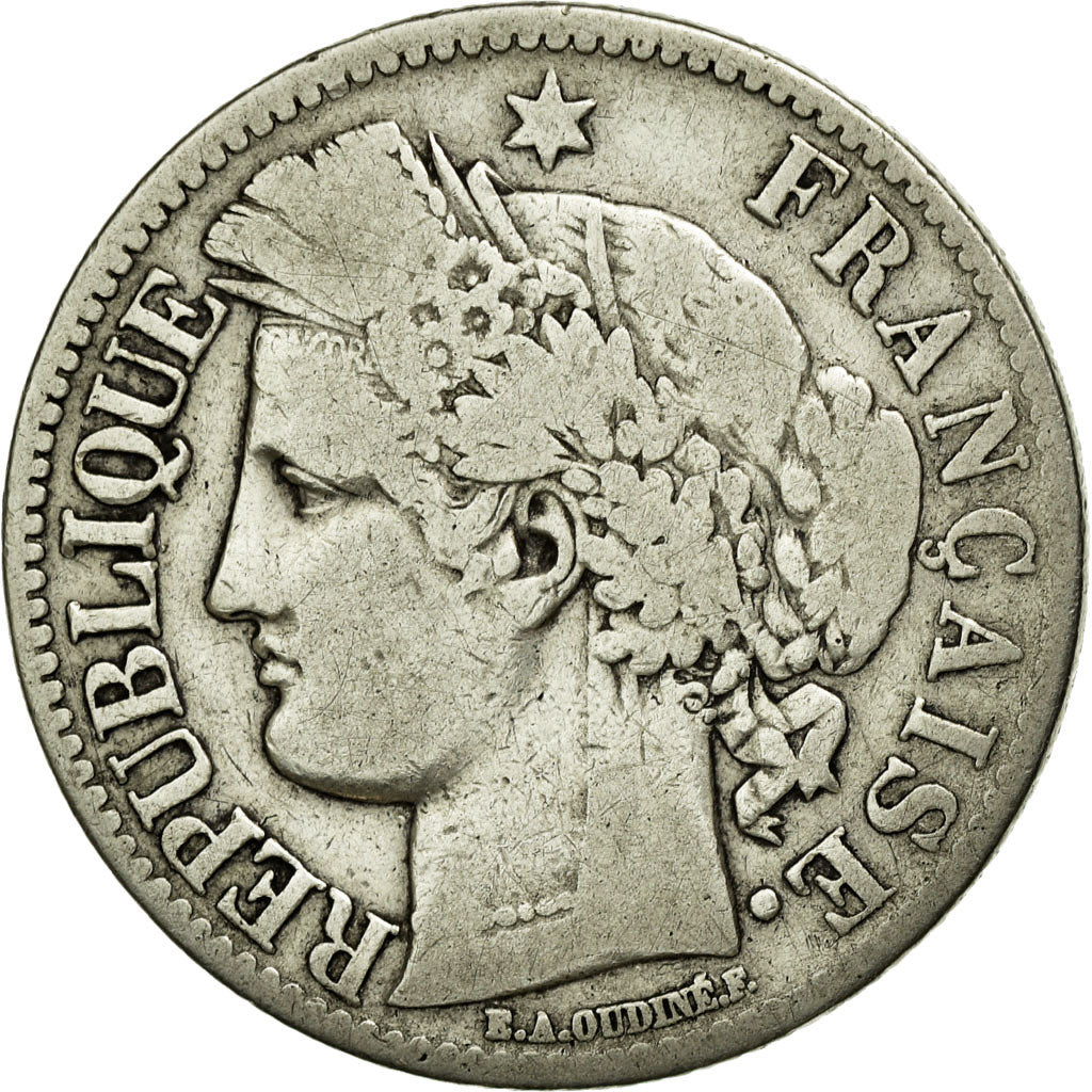 Moneta, Francia, Cérès, 2 Francs, 1870, Paris, B, Argento, KM:816.1