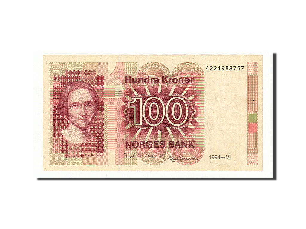 Banknot, Norwegia, 100 Kroner, 1994, AU(55-58)