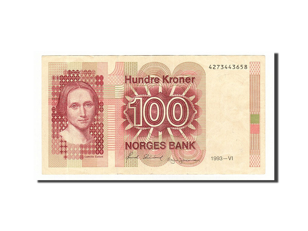 Biljet, Noorwegen, 100 Kroner, 1993, TTB+
