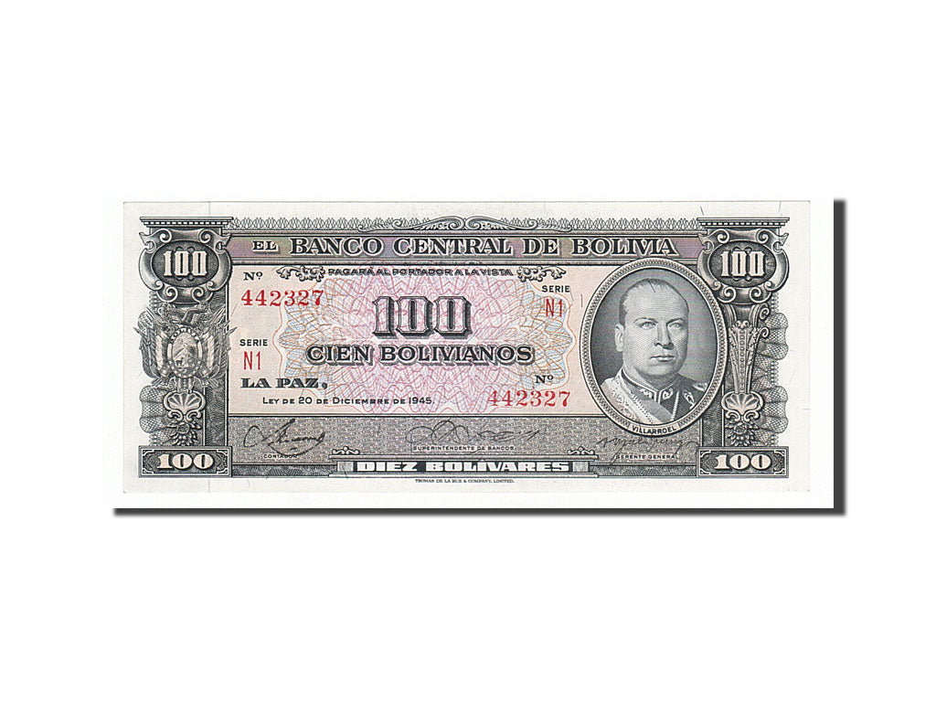 Billet, Bolivie, 100 Bolivianos, 1945, 1945-12-20, NEUF