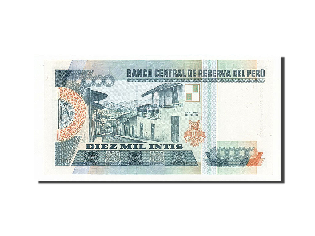 Banknote, Peru, 10,000 Intis, 1988, 1988-06-28, UNC(65-70)