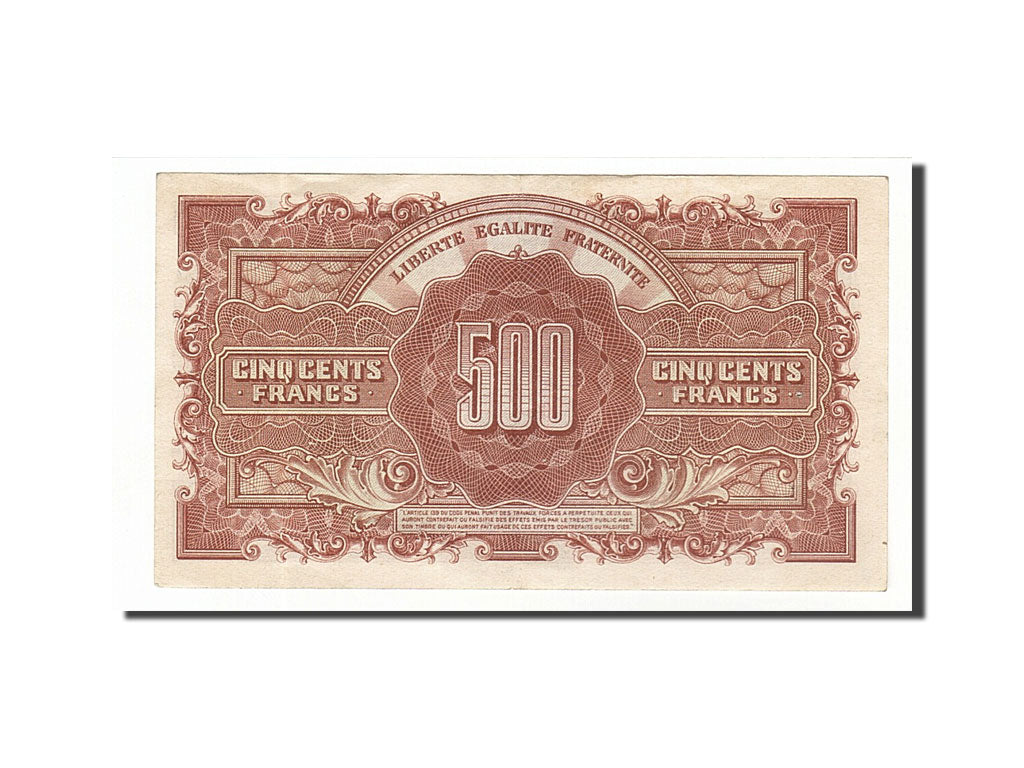 Geldschein, Frankreich, 500 Francs, 1943-1945 Marianne, 1945, 1945-06-01, VZ