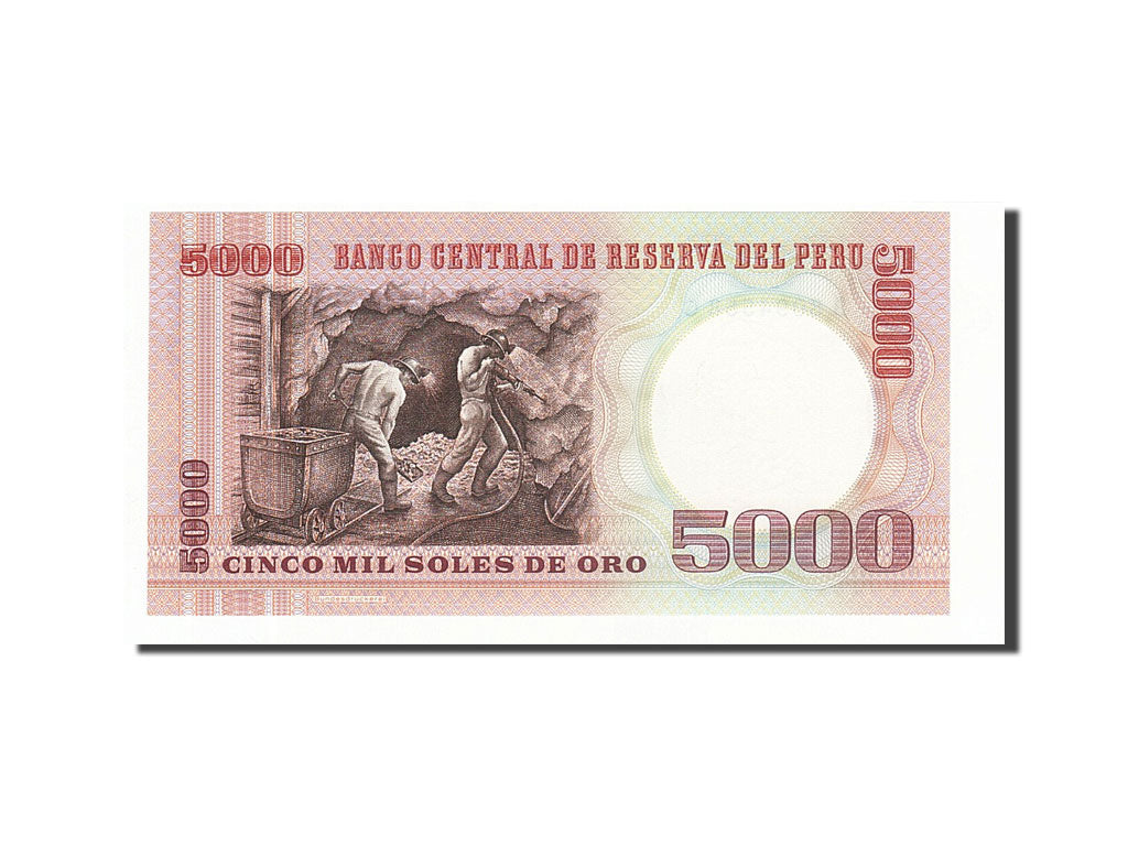 Banconote, Perù, 5000 Soles De Oro, 1985, 1985-06-21, FDS
