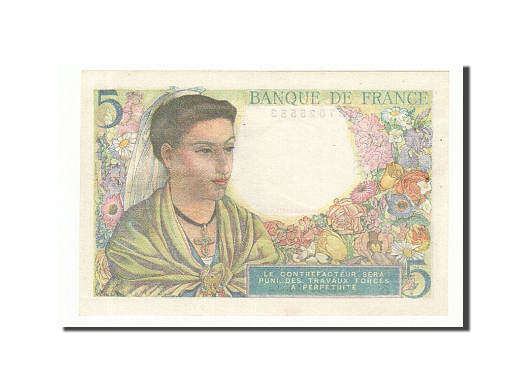 Biljet, Frankrijk, 5 Francs, 5 F 1943-1947 ''Berger'', 1943, 1943-11-25, SPL