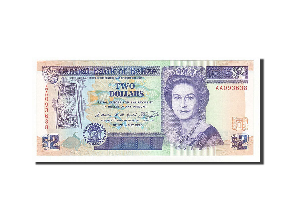 Banknote, Belize, 2 Dollars, 1990, 1990-05-01, UNC(65-70)