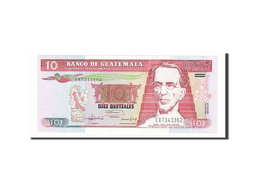 Billete, 10 Quetzales, 1992, Guatemala, 1992-07-16, UNC