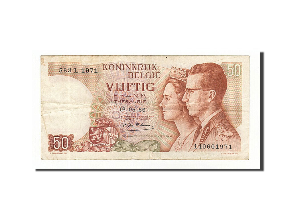 Banknote, Belgium, 50 Francs, 1966, 1966-05-16, EF(40-45)