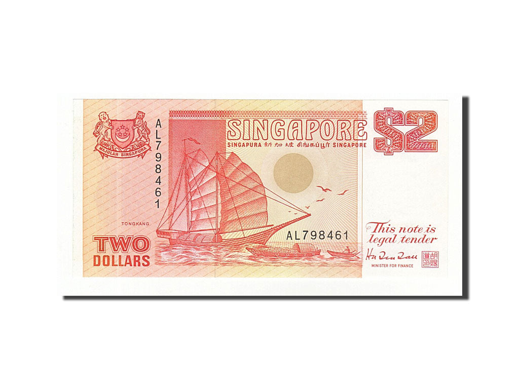 Banknote, Singapore, 2 Dollars, 1990, UNC(65-70)