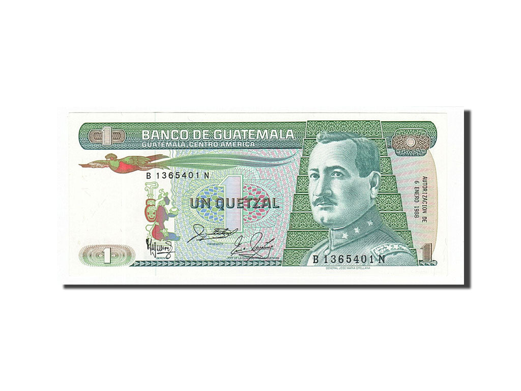 Biljet, Guatemala, 1 Quetzal, 1988, 1988-01-06, NIEUW