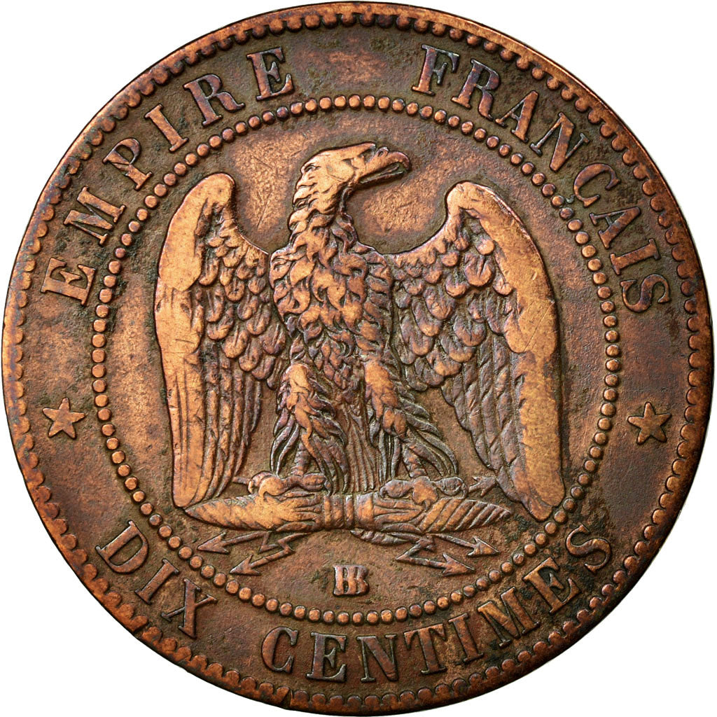 Moneta, Francja, Napoleon III, Napoléon III, 10 Centimes, 1863, Strasbourg