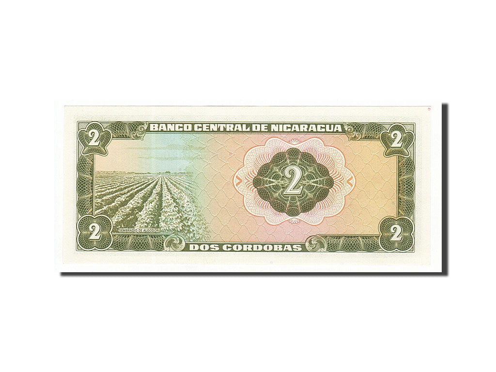 Banknote, Nicaragua, 2 Cordobas, 1972, Undated, KM:121a, UNC(65-70)