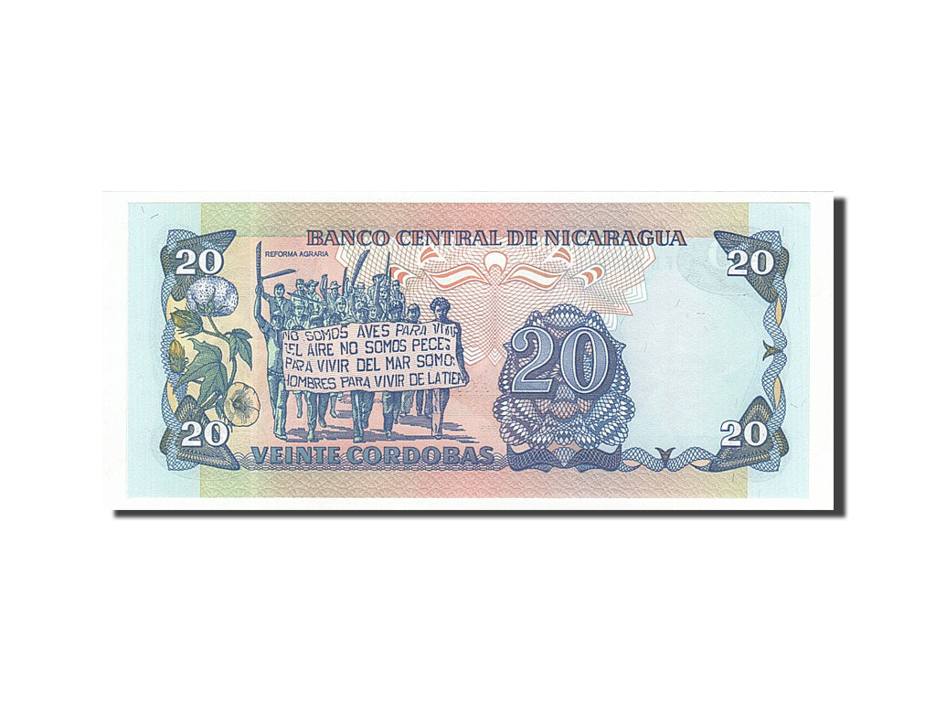 Banknote, Nicaragua, 20 Cordobas, 1985, Undated, KM:152, UNC(65-70)