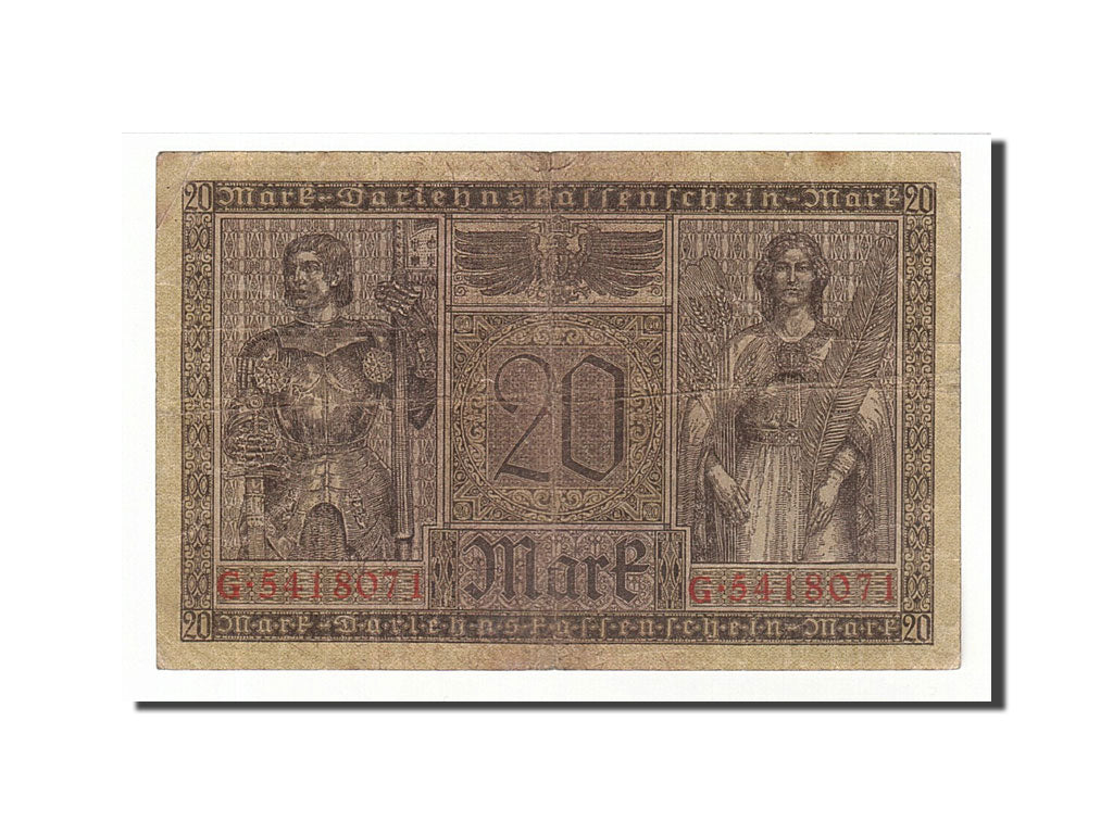 Banknote, Germany, 20 Mark, 1918, 1918-02-20, KM:57, VF(30-35)