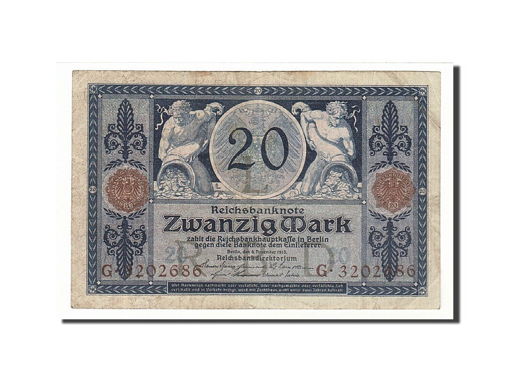 Banknote, Germany, 20 Mark, 1915, 1915-11-04, KM:63, EF(40-45)