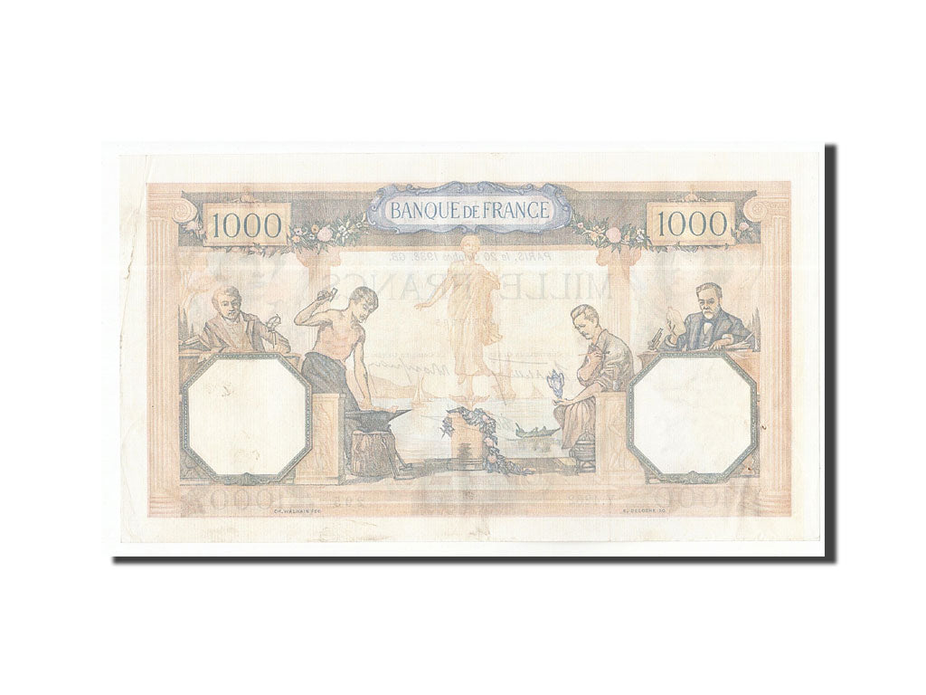Banconote, Francia, 1000 Francs, 1938, 1938-10-20, BB+, Fayette:38.30, KM:90c