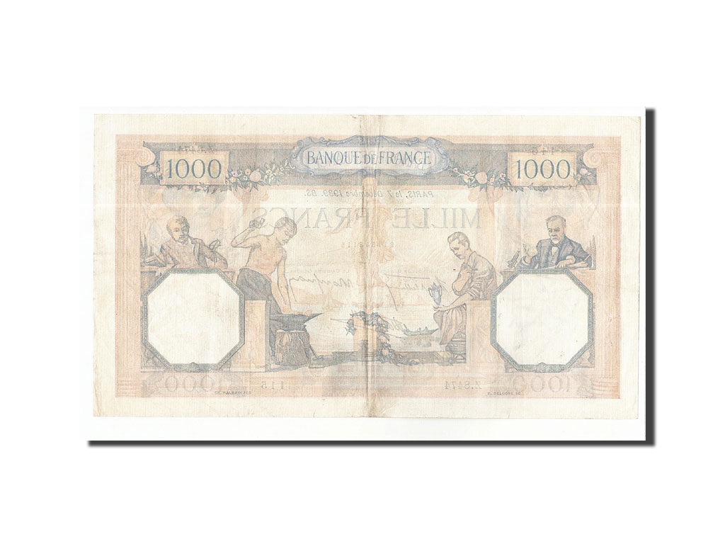Banknote, France, 1000 Francs, 1939, 1939-12-07, AU(50-53), Fayette:38.40
