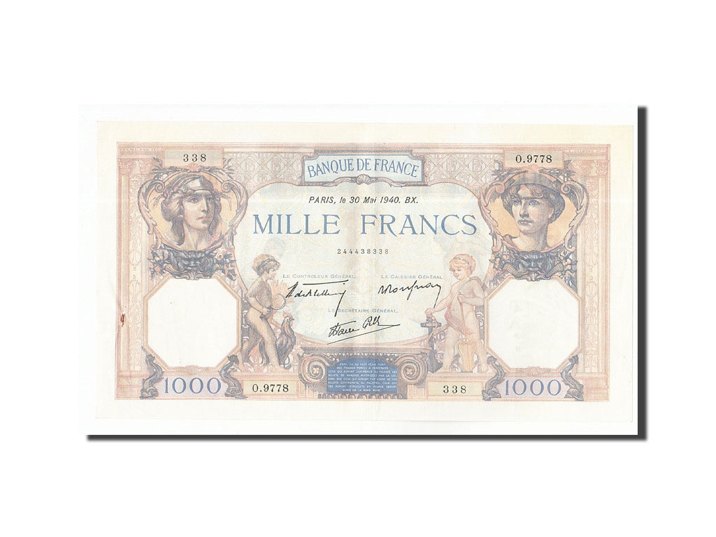 Banconote, Francia, 1000 Francs, 1940, 1940-05-30, BB+, Fayette:38.48, KM:90c