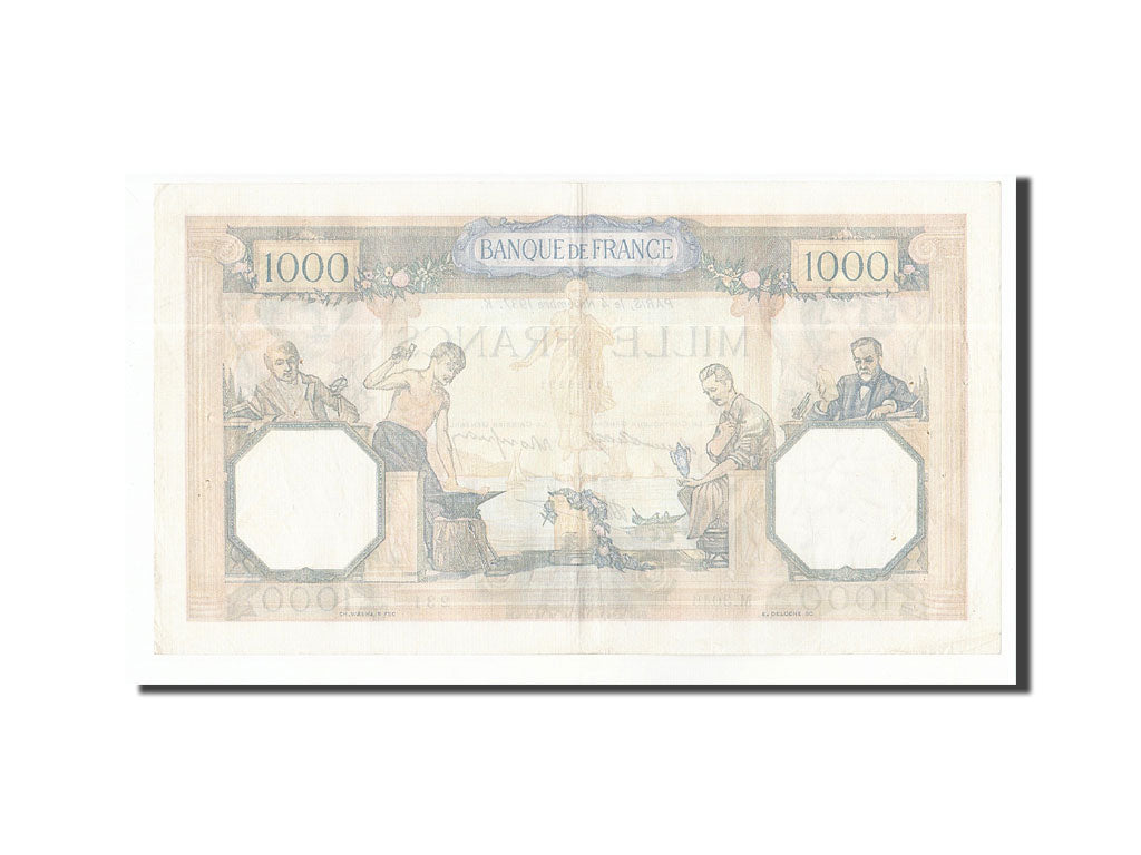 Banknote, France, 1000 Francs, 1937, 1937-11-04, AU(50-53), Fayette:38.4, KM:90b