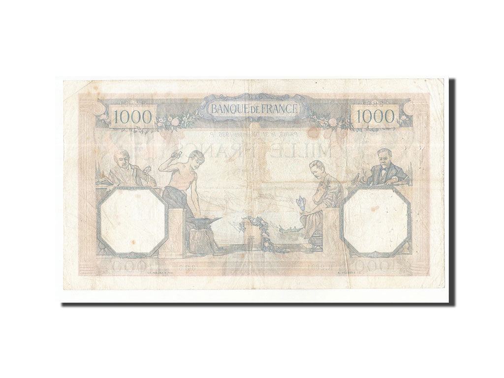 Biljet, Frankrijk, 1000 Francs, 1936, 1936-12-31, TB+, Fayette:37.9, KM:79c