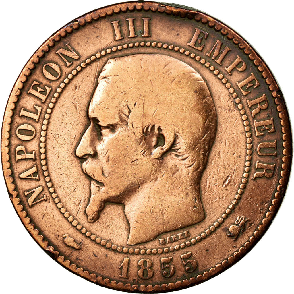 Coin, France, Napoleon III, Napoléon III, 10 Centimes, 1855, Lyon, F(12-15)