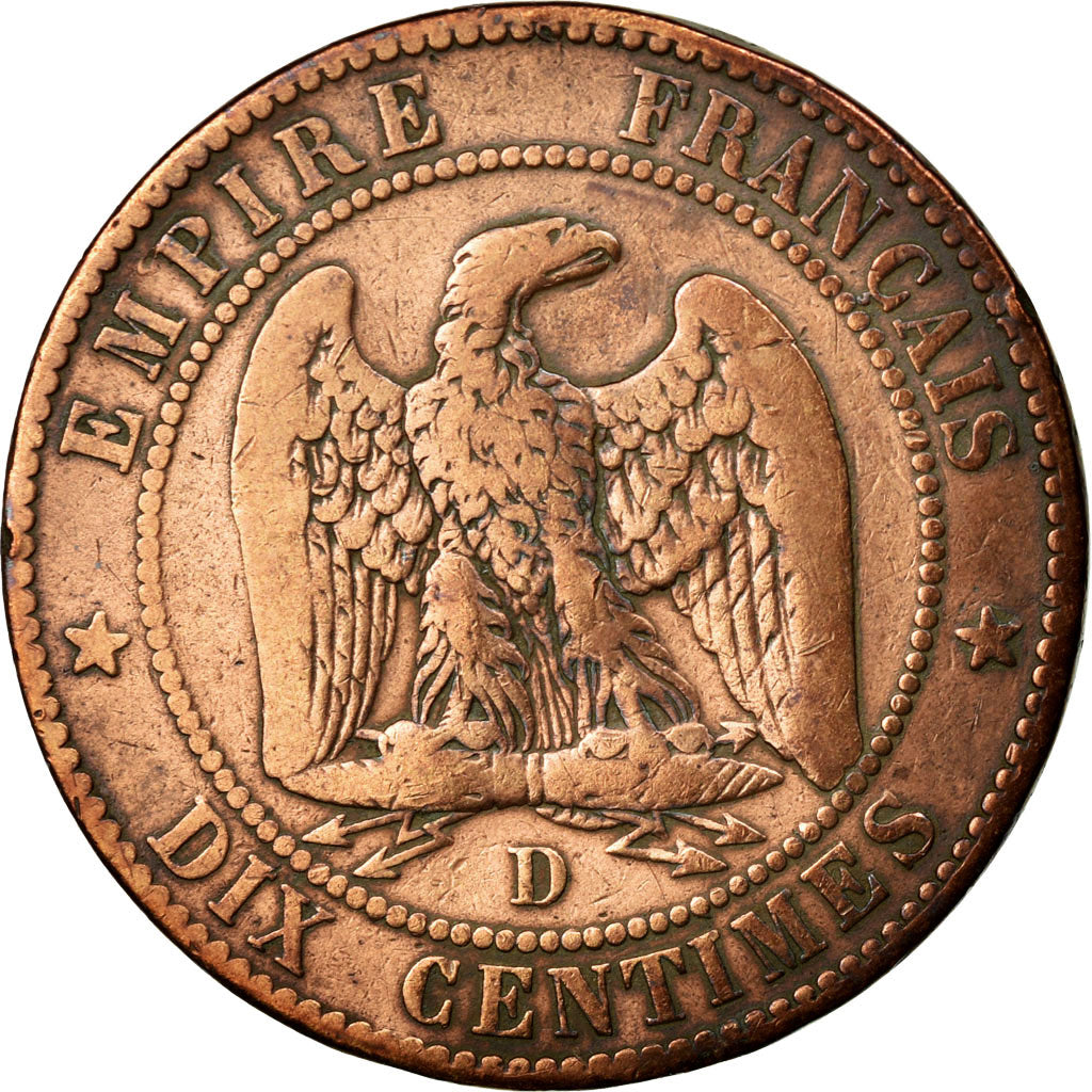 Coin, France, Napoleon III, Napoléon III, 10 Centimes, 1855, Lyon, F(12-15)