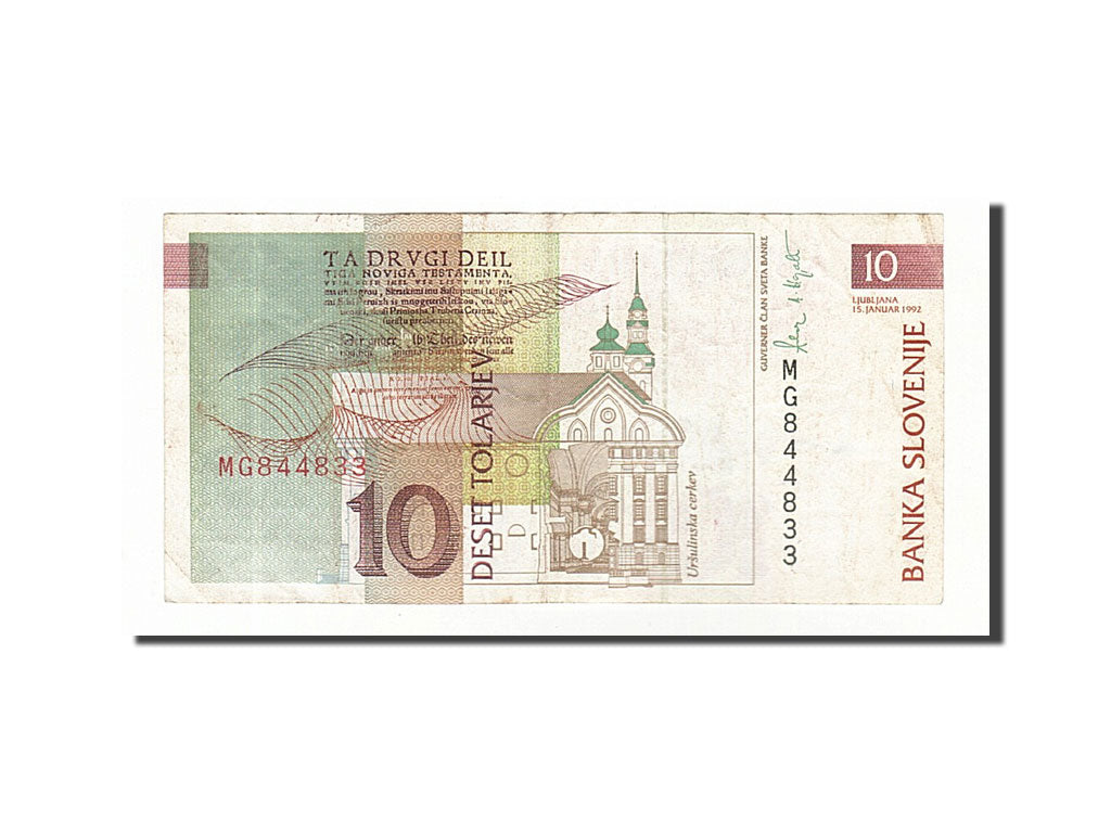 Banknote, Slovenia, 10 Tolarjev, 1992, 1992-01-15, KM:11a, EF(40-45)