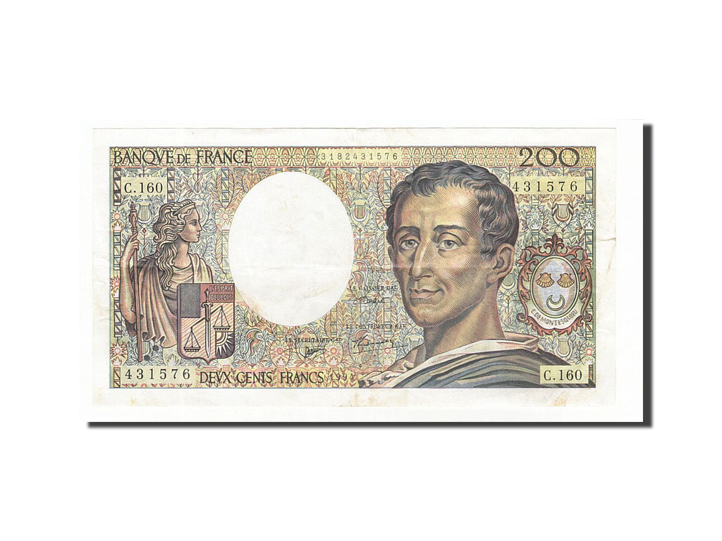 Banknot, Francja, 200 Francs, 1994, Undated, EF(40-45), Fayette:70/2.1, KM:155f