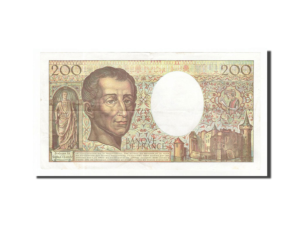Banknot, Francja, 200 Francs, 1994, Undated, EF(40-45), Fayette:70/2.1, KM:155f