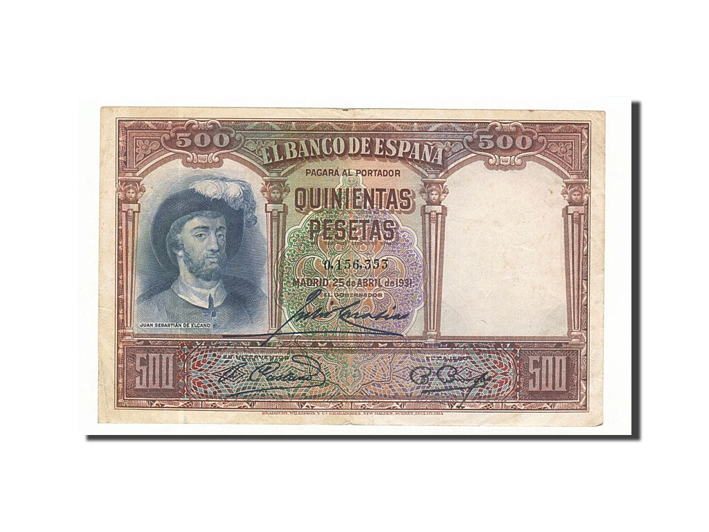Banconote, Spagna, 500 Pesetas, 1931, KM:84, 1931-04-25, BB