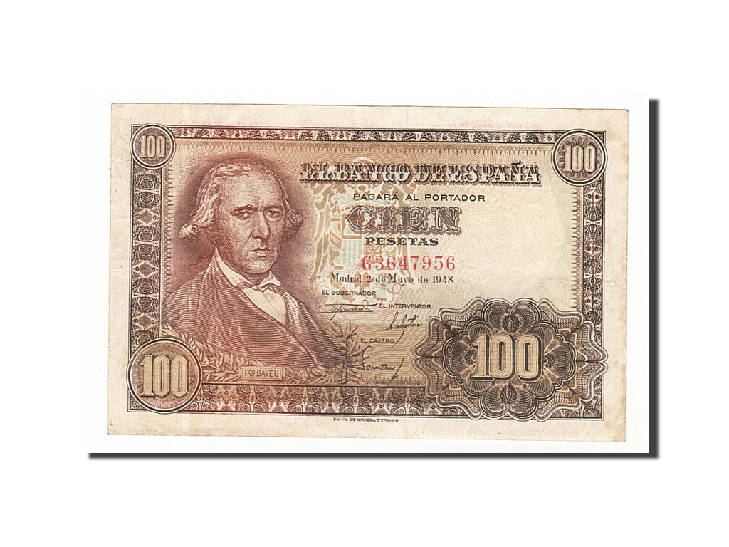 Biljet, Spanje, 100 Pesetas, 1948, 1948-05-02, KM:137a, TTB