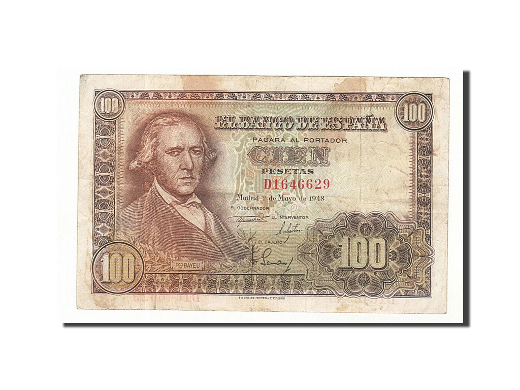 Billete, 100 Pesetas, 1948, España, KM:137a, 1948-05-02, BC
