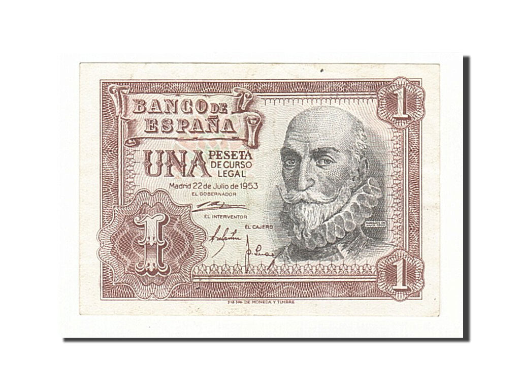 Banconote, Spagna, 1 Peseta, 1953, KM:144a, 1953-07-22, SPL-