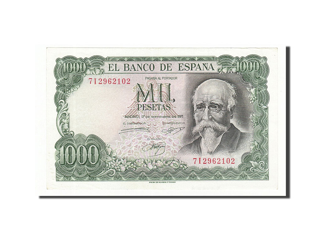 Banknote, Spain, 1000 Pesetas, 1971, 1971-09-17, KM:154, AU(50-53)