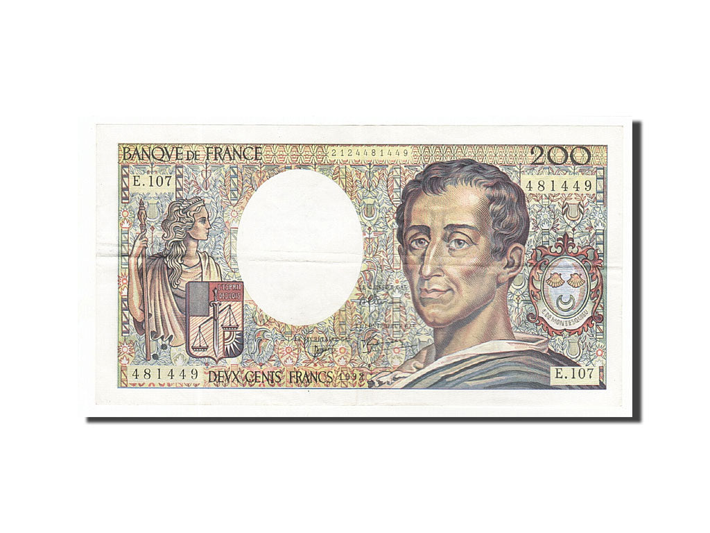 Banknote, France, 200 Francs, 1992, Undated, EF(40-45), Fayette:70.12a), KM:155e