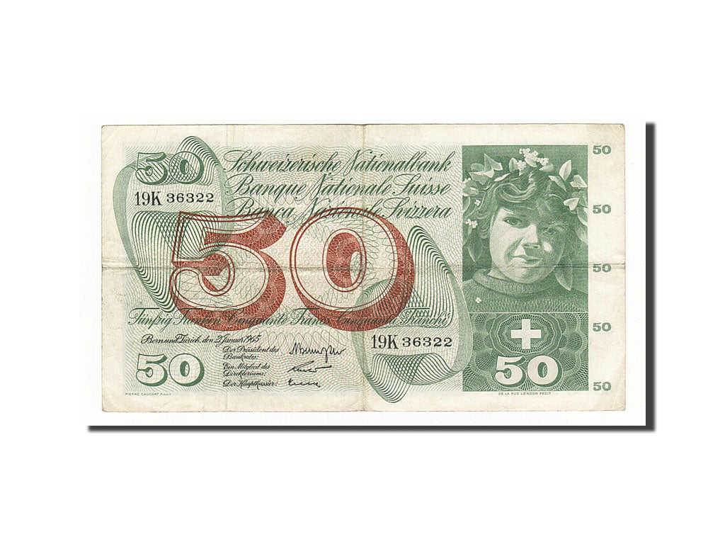 Banknote, Switzerland, 50 Franken, 1965, 1965-01-21, KM:48e, EF(40-45)