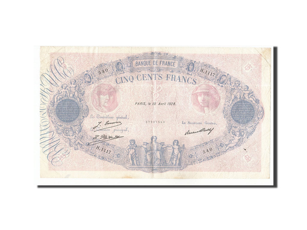 Billete, Francia, 500 Francs, 1928, 1928-04-10, MBC, Fayette:30.31, KM:66k