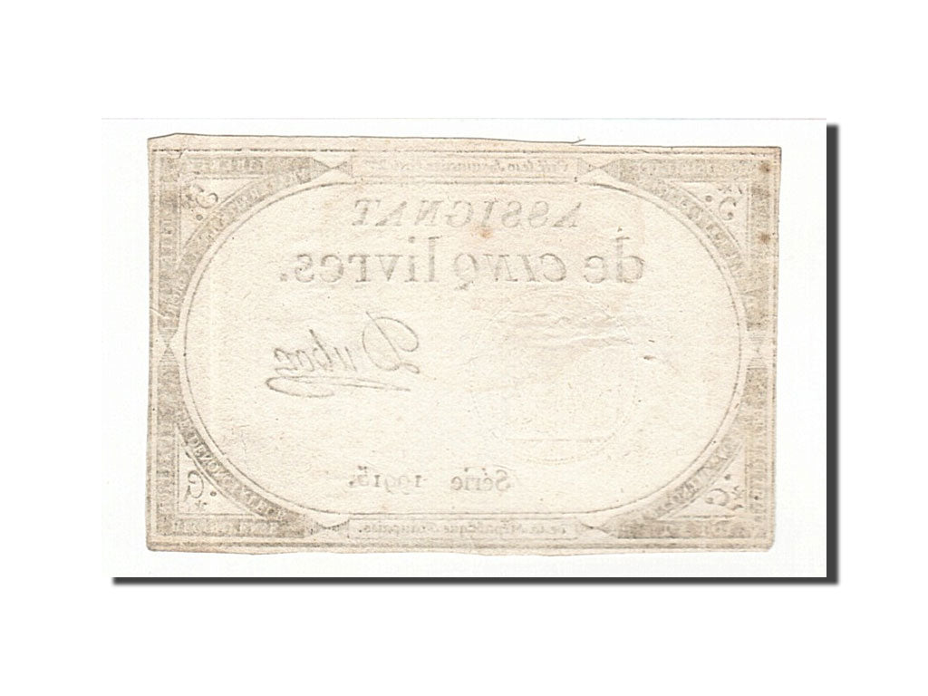 Billet, France, 5 Livres, 1793, 1793-10-31, TTB, KM:A76, Lafaurie:171